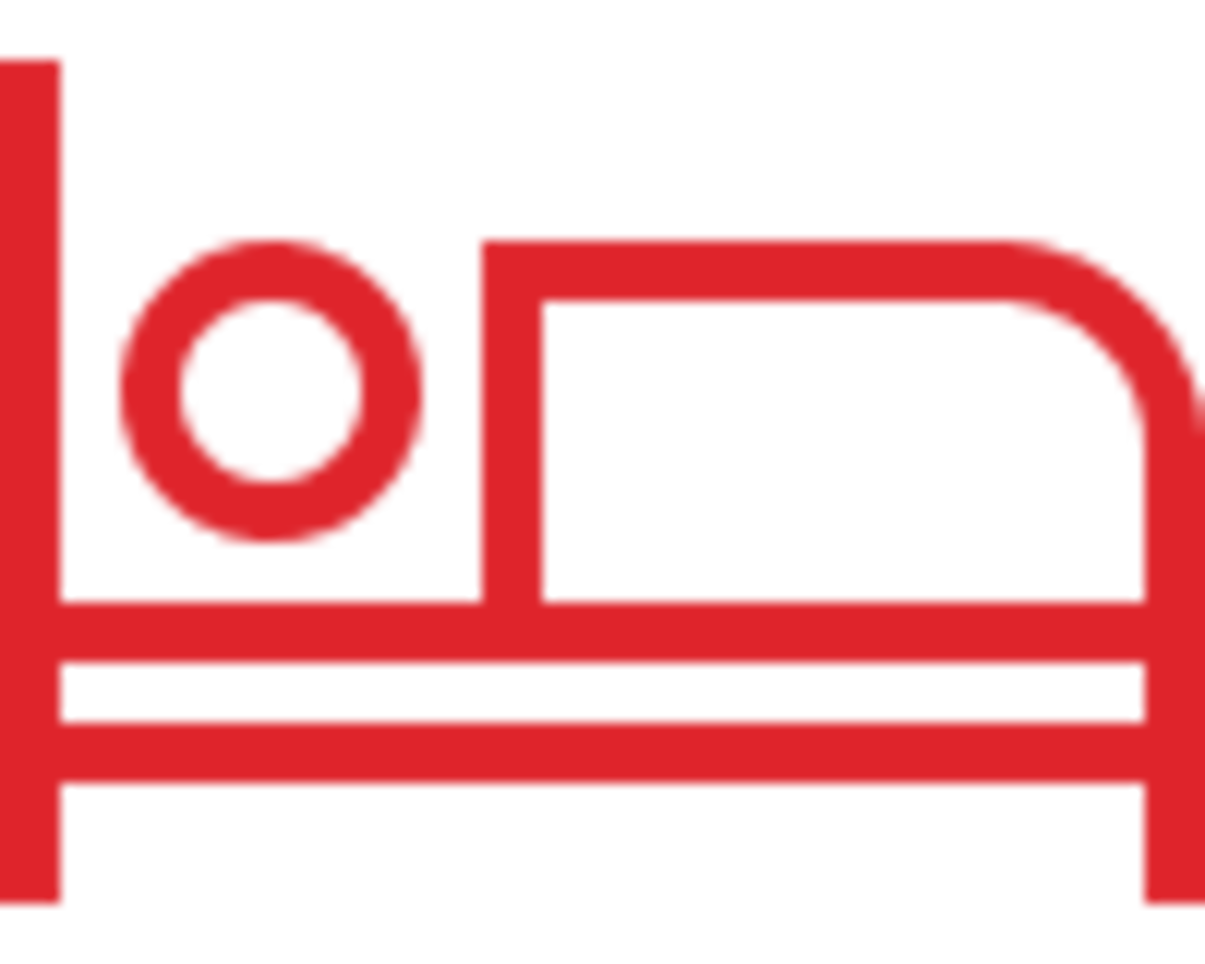 Symbol eines Bettes mit rundem Kopfteil und Kissen.