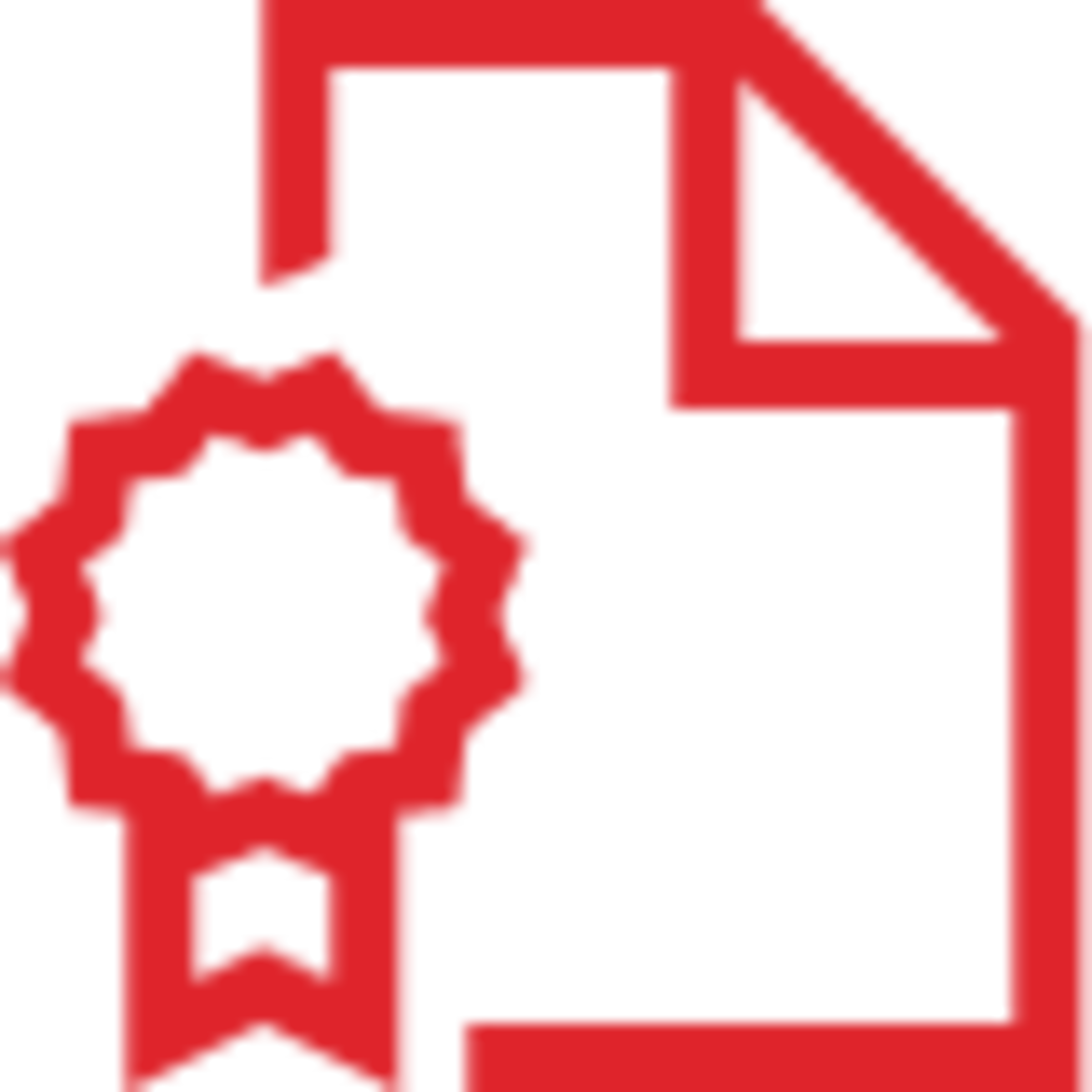 Rotes Symbol eines Dokuments mit einer Medaille, das eine Auszeichnung oder Zertifikat darstellt.