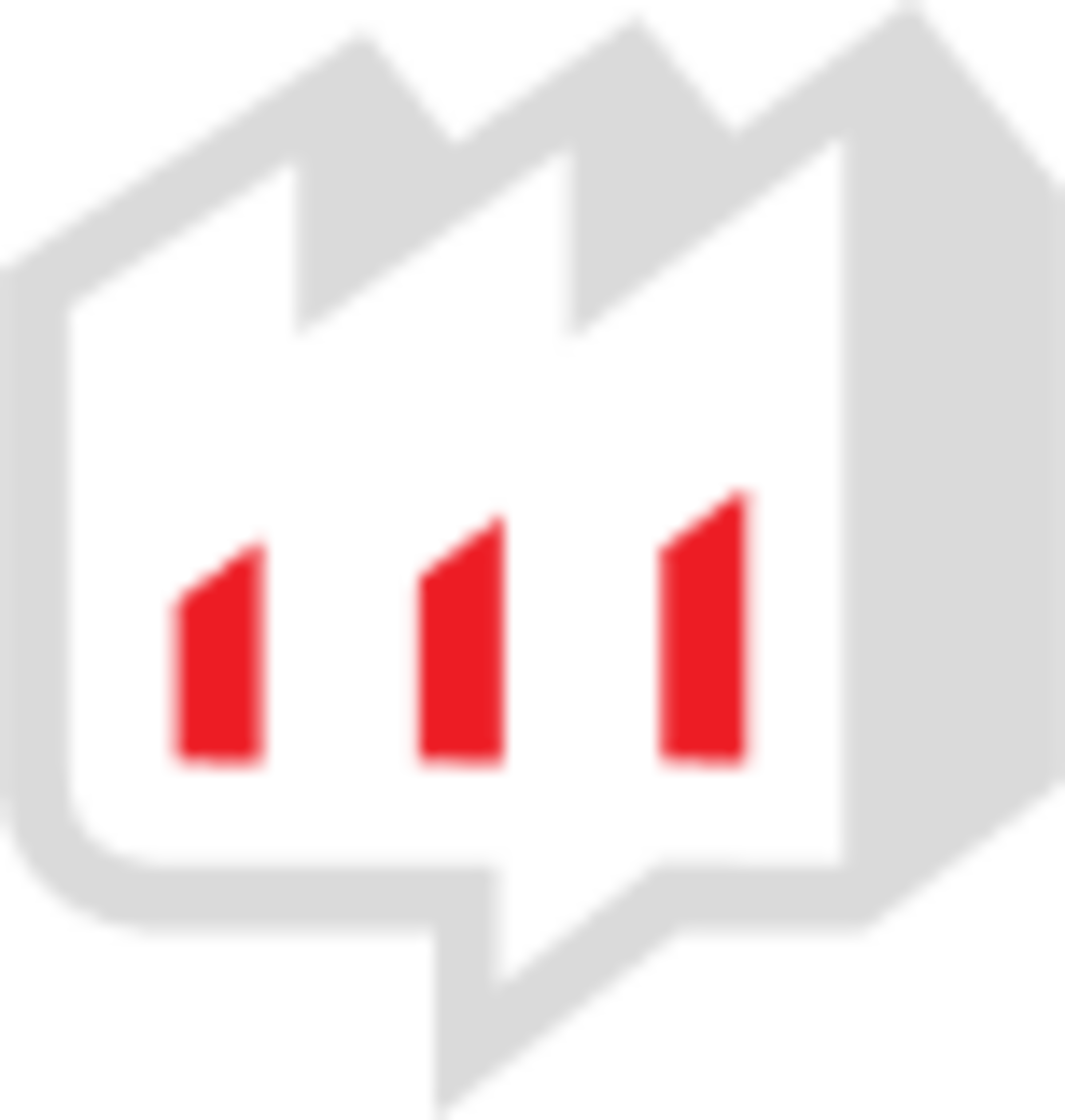 Logo mit drei stilisierten roten Sprechblasen auf grauem Hintergrund.