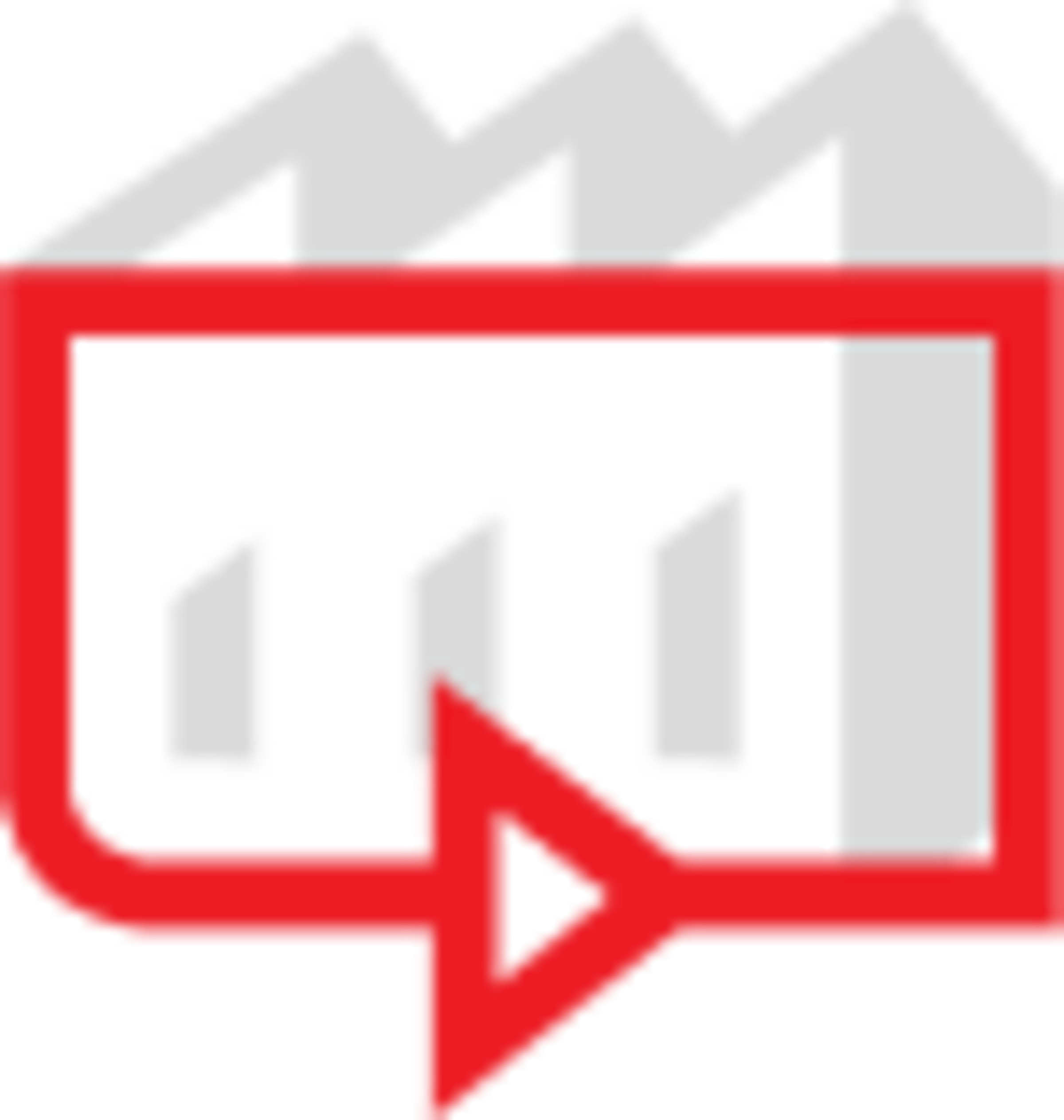 Symbol einer Präsentation mit Grafiken in einem roten Rechteck.