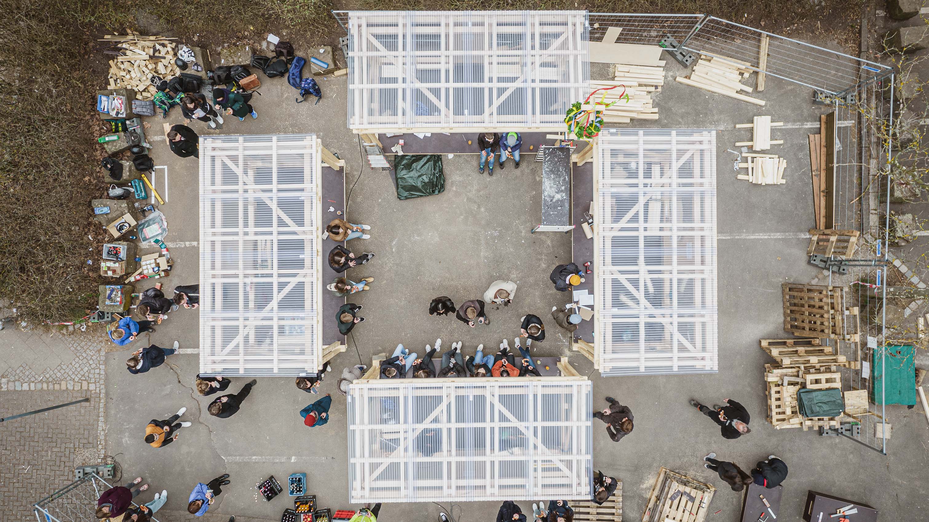 Der "pavillon mobile" aus der Vogelperspektive