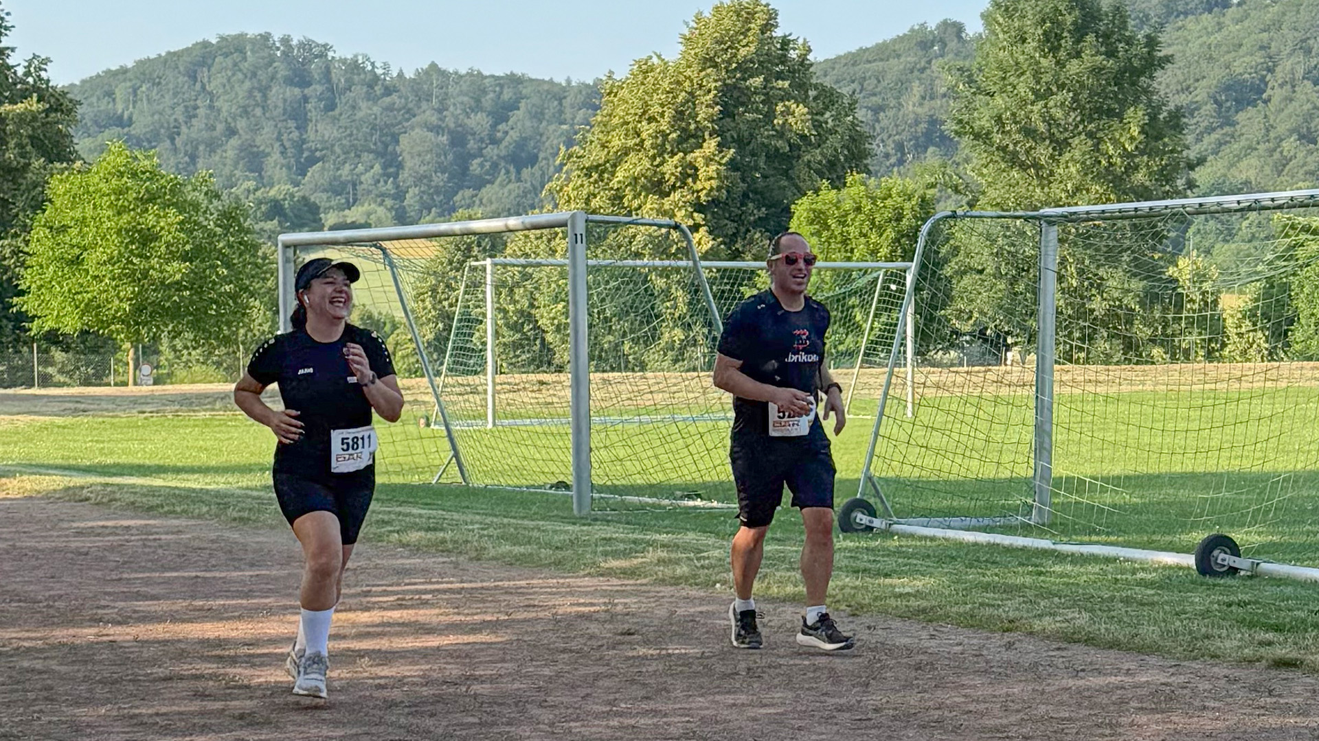 Team fabrikon the DAK Company Run - Crossing the Finish Line